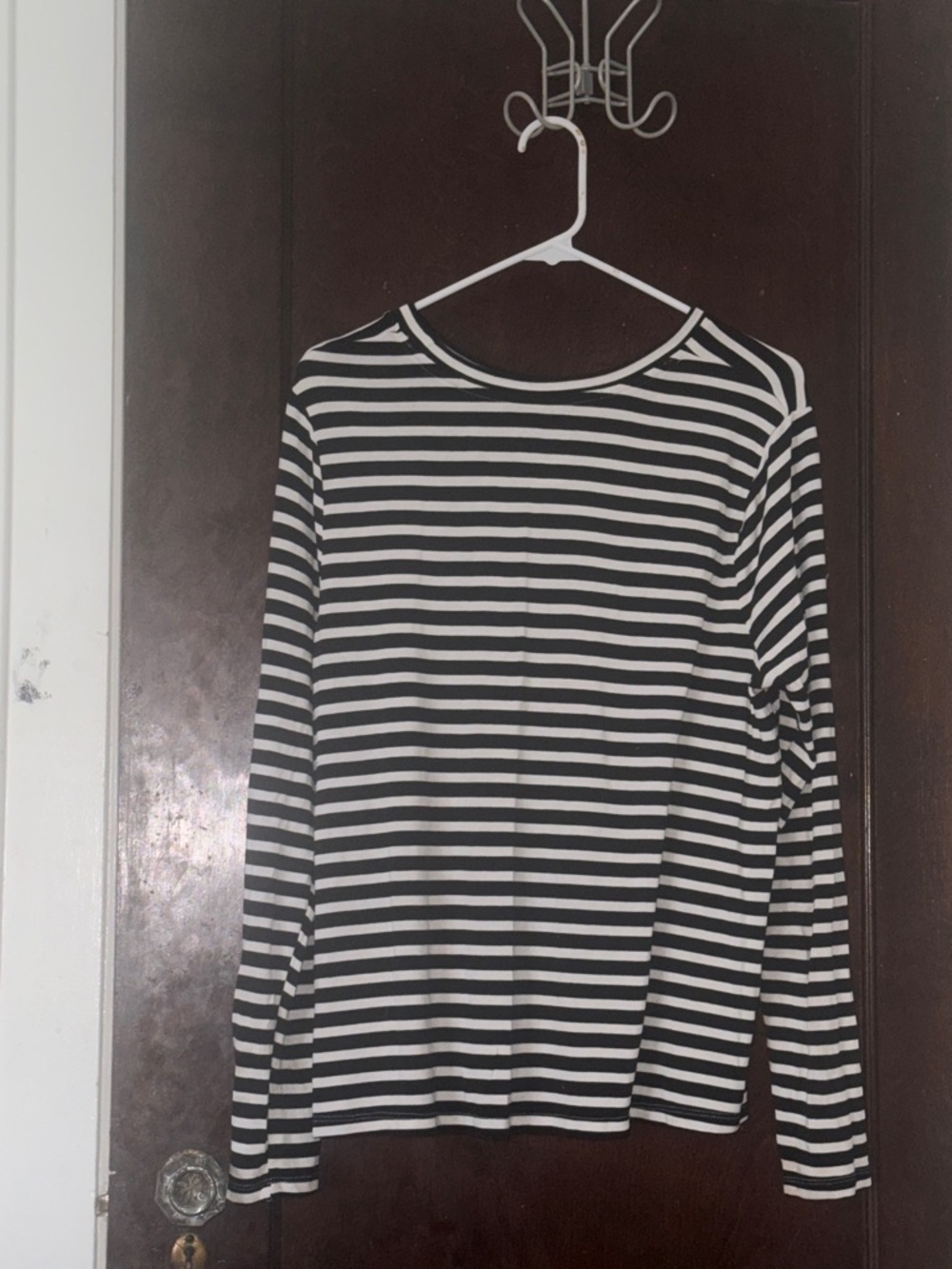 Classic Black & White Striped Long Sleeve Top